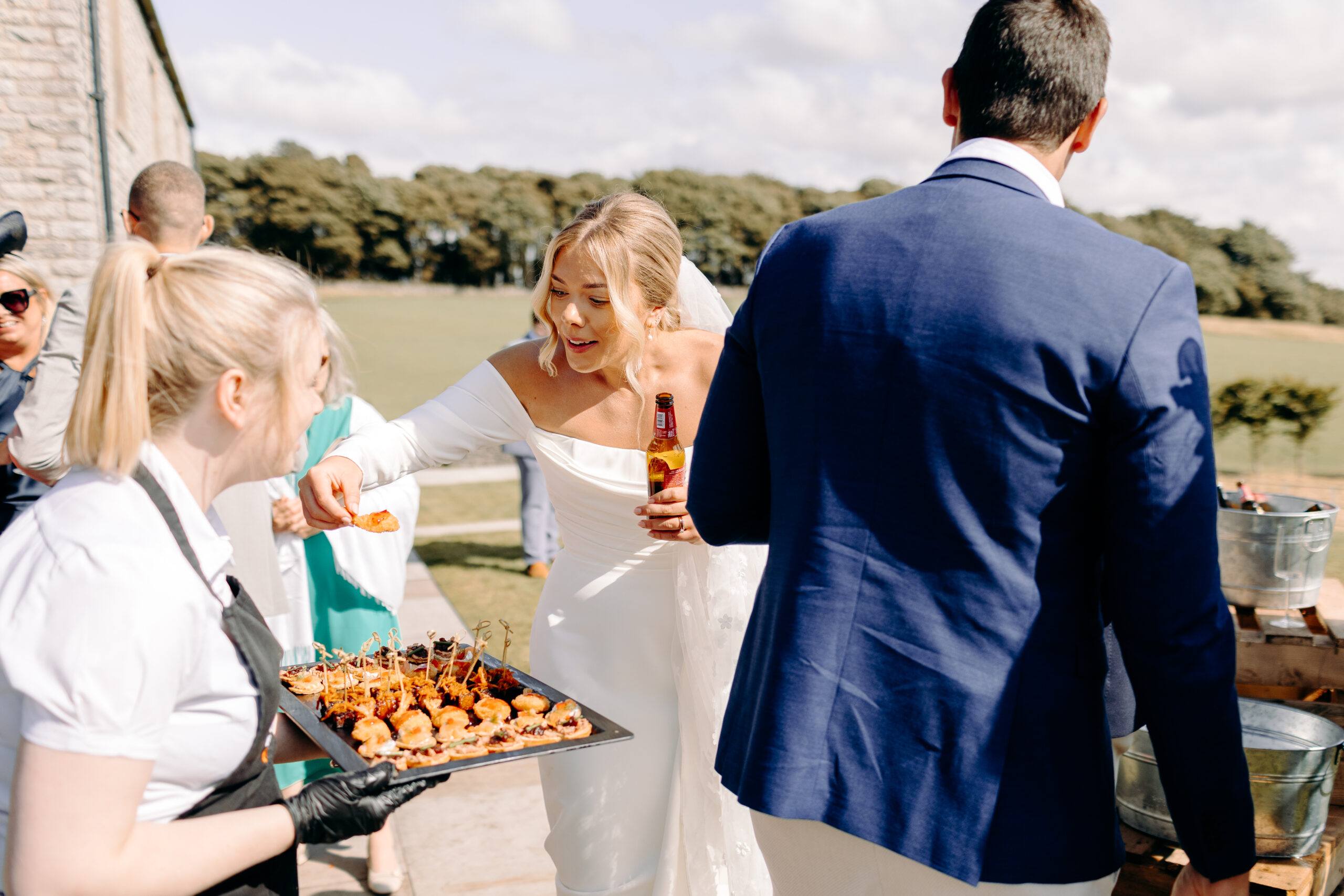 Bleaklow Farm canapés on the lawn
