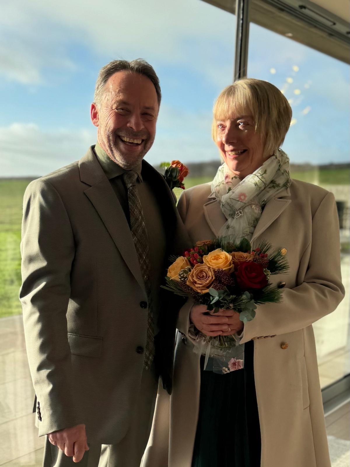 Liz and husband at Bleaklow